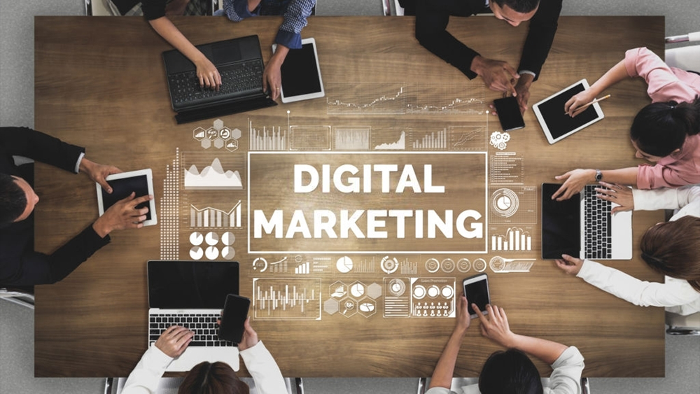 Marketing of digital technology business concept