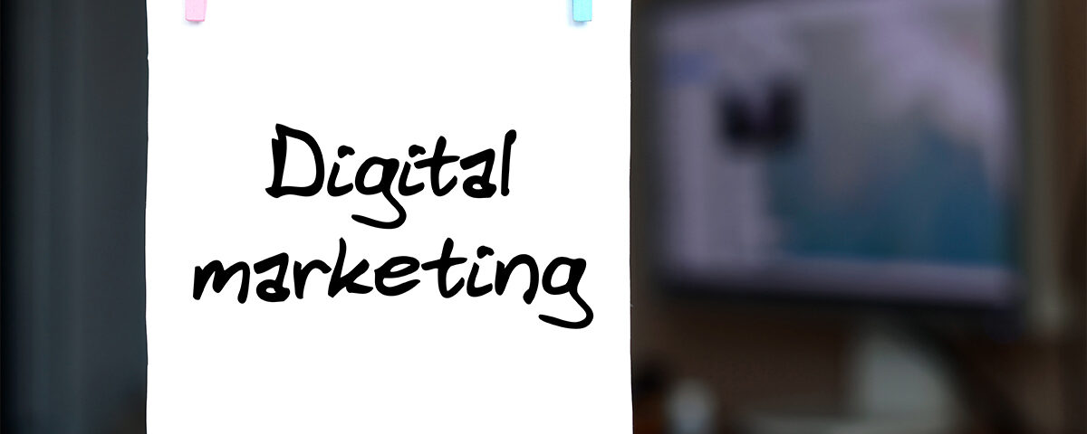 Digital marketing phrase on a photo